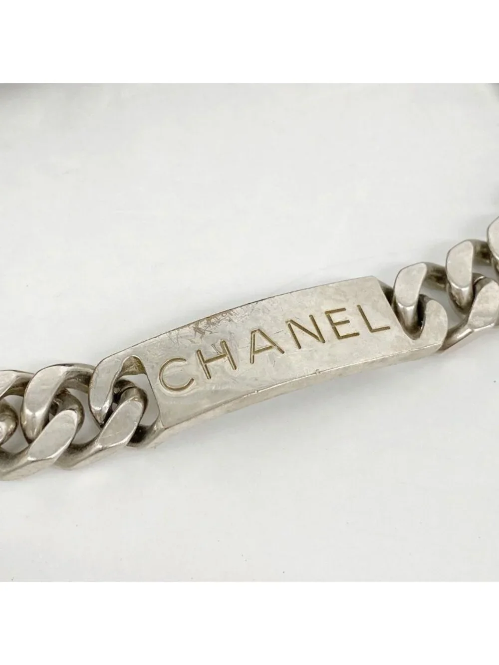 Chanel Handbag Canvas Black White Silver